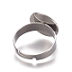 Adjustable 304 Stainless Steel Finger Rings Components STAS-E482-19P-2