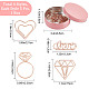 GORGECRAFT 20PCS 4 Styles Rose Gold Paper Clips Heart Shapes Diamond Love Ring Paperclips Bookmarks Planner Clips Metal Journaling Paper Clamps with Aluminum Box for Document Sorting and Decoration AJEW-GF0005-81-2