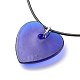 Heart with Evil Eye Lampwork Pendant Necklace with Leather Cord for Women NJEW-JN03924-01-6