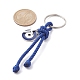 Schlüsselanhänger mit Emaille-Anhängern aus Zinklegierung mit Kreuz und bösem Blick KEYC-JKC00609-01-3