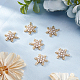 Beebeecraft 10Pcs 18K Gold Plated Snowflake Charms Cubic Zirconia Winter Christmas Charm Pendants for Crafting Bracelet Necklace Jewelry Making KK-BBC0002-56-4