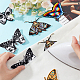 Ahadermaker 8 pièces 8 style moth tissu de broderie informatisé fer sur/coudre sur les patchs DIY-GA0005-51-3