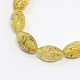 Handmade Gold Foil Glass Oval Beads Strands FOIL-L010-02-1