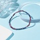 Bracelet extensible en perles rondes en corindon rouge naturel / rubis et saphir BJEW-JB07900-01-2