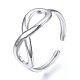 304 Stainless Steel Infinity Open Cuff Ring RJEW-N040-43-1