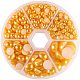 Pandahall elite 1 caja media vara de oro perla de imitación abs acrílico cúpula cabujones SACR-PH0001-32-2