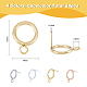 SUPERFINDINGS 24Pcs 304 Stainless Steel Stud Earring Findings 4 Colors Circle Earring Posts Gold Plated Earring Studs with Horizontal Loops for DIY Earrings Craft Making Supplies Hole 3.2mm Pin 0.7mm STAS-FH0001-64-2