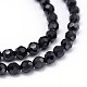 Faceted Round Natural Black Spinel Beads Strands G-P114-04-4mm-1