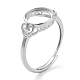 Flacher runder verstellbarer 925 Sterling Silber Ring Komponenten&nbsp;STER-G042-10P-1
