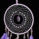 Iron & Brass Wire Woven Web/Net with Feather Pendant Decorations AJEW-B017-18-4