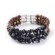 Three Loops Gemstone Chip Beads Wrap Bracelets BJEW-JB04657-2