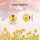SUNNYCLUE 100Pcs Golden Beads 8mm Tibetan Style Textured Gold Beads Bulk Frosted Brass Metal Bead Round Shiny Ribbon Pattern Beads Loose Spacer Beads for Jewelry Making Beading Kit DIY Craft Supplies KK-SC0003-40-2