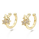 Brass Micro Pave Clear Cubic Zirconia Cuff Earrings EJEW-T046-23G-NF-1