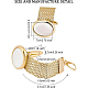 BENECREAT 2pcs Men's Cufflinks with Chain Brass Shiny Gold Shirt Accessories Tone with 1pcs Velvet Pouches and Plastic Box for Shirt Cuff decoration FIND-BC0002-95-2