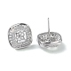 Rhodium Plated 925 Sterling Silver Stud Earring Findings STER-M115-18P-2