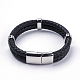 Braided Leather Cord Multi-Strand Bracelets BJEW-F291-30P-1
