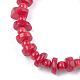 Synthetic Coral Beaded Stretch Bracelets BJEW-S134-101-2