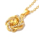 Rhinestone Flower Pandant Necklace with Cable Chains NJEW-K247-01G-2