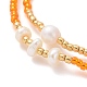 Set di braccialetti elastici con perline di perle di vetro stile 2 pz 2 stile per le donne BJEW-JB09356-4
