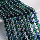 Two Tone Spray Painted Transparent Glass Bead Strands DGLA-R027-8mm-01-1