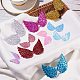 PandaHall 60pcs 2 Sizes Glitter Fabric Angel Wings Embossed 10 Colors Iridescent Wings Patches DIY Sequined Applique for Bag Clothes Hair DIY Crafts Decoration DIY-PH0026-30-2