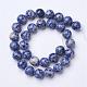 Perles de jaspe tache bleue naturelle G-D855-10-12mm-2