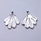 Natural White Shell Mother of Pearl Shell Pendants SSHEL-J004-59A-2