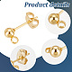 PandaHall Elite 100Pcs 2 Color 304 Stainless Steel Ball Stud Earring Post STAS-PH0005-21-4