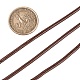 Cordons de perles en cuir de vachette couleur marron selle 3 mm X-WL-A002-12-5