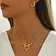 Элегантные латунные круглые серьги-гвоздики и ожерелья с подвесками для женщин BQ9516-1-3