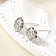 Серьги-гвоздики rose 925 из стерлингового серебра с микропаве из прозрачных кубических цирконий EJEW-S271-01P-2