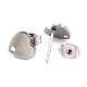 Risultati dell'orecchino a bottone in acciaio inossidabile a forma di cuore 304 EJEW-O104-13P-3