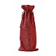模造黄麻布の袋  ボトルバッグ  巾着袋  ファイヤーブリック  34~35x14~15cm ABAG-WH0012-A10-1