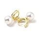 Orecchini pendenti con perle di plastica e zirconi chiari X-EJEW-A070-18G-2