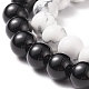 Ensemble de bracelets extensibles en perles d'agate noire naturelle (teinte) et de howlite BJEW-TA00163-7