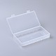 プラスチック箱  ビーズ保存容器  長方形  透明  20.4x11.4x3.6cm CON-I008-01-2