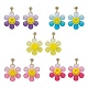 Sunflower with Smiling Acrylic Dangle Stud Earrings EJEW-JE05608-1