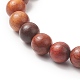 Bracelet extensible perlé bois de rose naturel et turquoise synthétique pour hommes femmes BJEW-JB09291-6