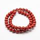 Chapelets de perles en jaspe rouge naturel G-E375-6mm-02-3