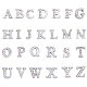 Sunnyclue 52 個 26 スタイル合金ラインストーン スライド チャーム  最初のアルファベット  プラチナ  a～zの文字  11~12x11~11.5x4.5mm  穴：8x1.5mm  2個/スタイル FIND-SC0005-51-1