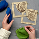 Wooden Square Frame Crochet Ruler DIY-WH0537-002-5