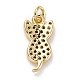 Brass Micro Pave Clear Cubic Zirconia Charms ZIRC-E165-09G-2
