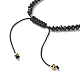 Bracelet de perles tressées en jade de malaisie naturel (teint) et perle pour fille femme BJEW-JB06958-02-5