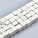 Brins de perles de pierre de lave naturelle galvanisées G-S374-005A-1