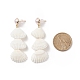 Natural Spiral Shell & Shell Pearl Dangle Stud Earrings EJEW-TA00168-4