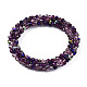 Bracelet extensible au crochet en perles de verre X-BJEW-T016-09B-1