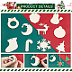 DIY クリスマスをテーマにしたペンダント装飾作成キット  雪の結晶、花輪、靴下、鹿の木のペンダントを含む  麻のロープ  アイアン製ベルペンダント  ミックスカラー DIY-WH0430-094-5