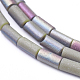 Electroplated Frosted Glass Beads Strands EGLA-G071-F-4