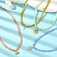 Alloy Pendant Necklace with Glass Seed Beaded Chains NJEW-JN04381-6