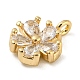 Brass with Clear Cubic Zirconia Charms X-KK-G478-02A-KCG-2